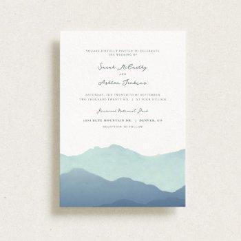 Small Mountain Range Wedding Invite Front View