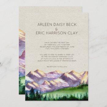 mountain wedding/party invitation