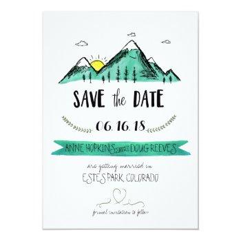 Small Mountain Wedding Save The Date Front View