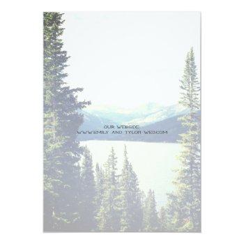 Small Mountain Woodland Forest Lakeside Wedding Invite © Back View