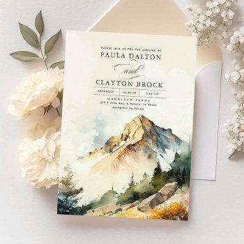 mountains and fall breathtaking elegant wedding invitation