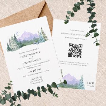 Small Mountains Rustic Forest Qr Code All In One Wedding Front View