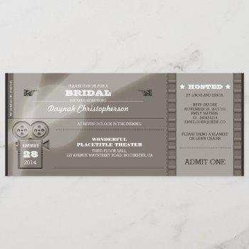 movie premiere bridal shower tickets invitation