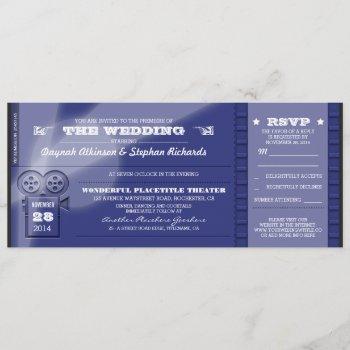 movie premiere wedding tickets invitations