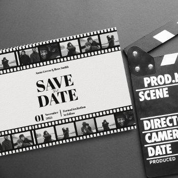 Small Movie Strip Film Funny Photo Collage Save The Date Front View