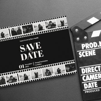 Small Movie Strip Film Funny Photo Collage Save The Date Front View