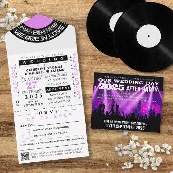 music concert vip ticket with rsvp wedding all in one invitation