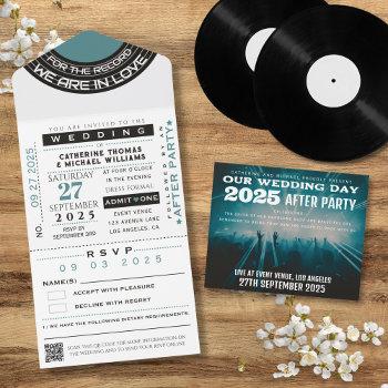 music concert vip ticket with rsvp wedding all in one invitation