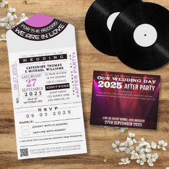 Small Music Concert Vip Ticket With Rsvp Wedding All In One Front View