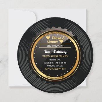 music record | fun wedding invitation