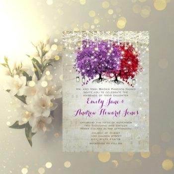 Small Musical Purple Red Heart Leaf Tree Wedding Front View