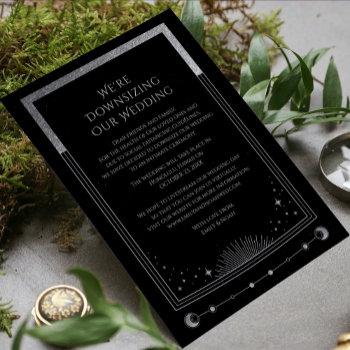 mystical black silver we're downsizing our wedding holiday card