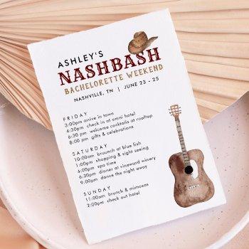 Small Nash Bash Nashville Bachelorette Weekend Itinerary Front View