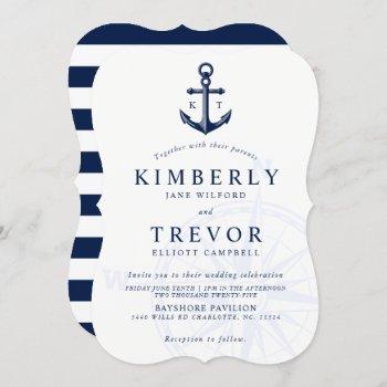 nautical anchored love wedding invite