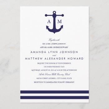 Small Nautical Navy Wedding Front View