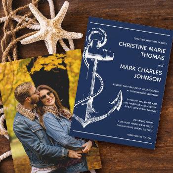 Small Nautical Sketch Anchor Photo Navy Wedding Front View