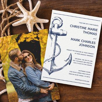 Small Nautical Sketch Anchor Photo Wedding Front View