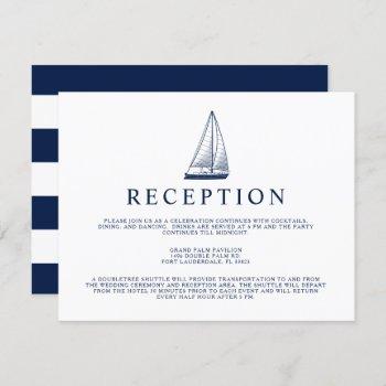 Small Nautical Style Sailboat Reception Front View