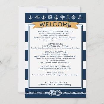 Small Nautical Wedding Itinerary - Wedding Welcome Front View