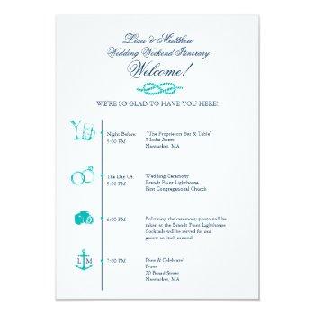Small Nautical Wedding Reception Itinerary Timeline Front View