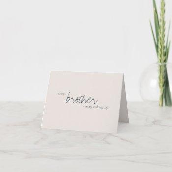 navy and beige brother wedding minimal simple card