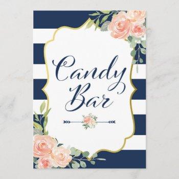 navy and gold wedding sign, bridal shower size 5x7 invitation