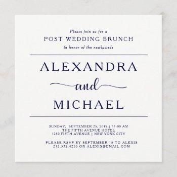navy elegance | minimalist post wedding brunch invitation