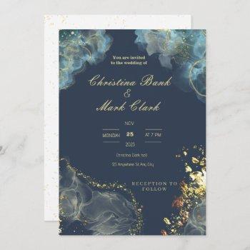 Small Navy Gold Wedding Front View