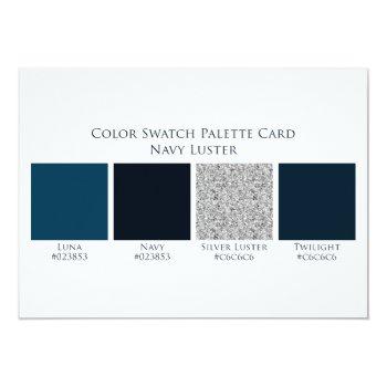 Small Navy Luster Blue Wedding Color Swatch Palette Front View