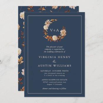 Small Navy Monogrammed Wedding Front View
