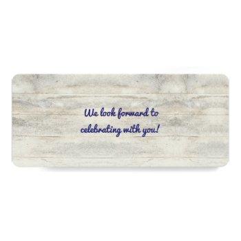 Small Navy Nautical Anchor Boarding Pass Wedding Ticket Back View