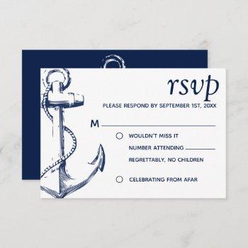 Small Navy Nautical Sketch Anchor No Children Rsvp Front View