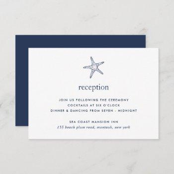 Small Navy & White Starfish Reception Front View