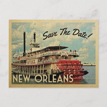 Small New Orleans Save The Date Vintage Post Front View