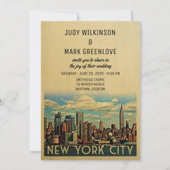 new york city wedding invitation vintage nyc