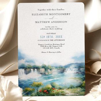 niagara falls cascade canada wedding invitation
