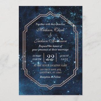 Small Night Star Sky Celestial Galaxy Wedding Front View