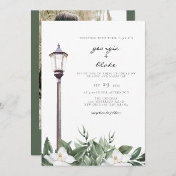 nola | new orleans magnolia bourbon street wedding invitation