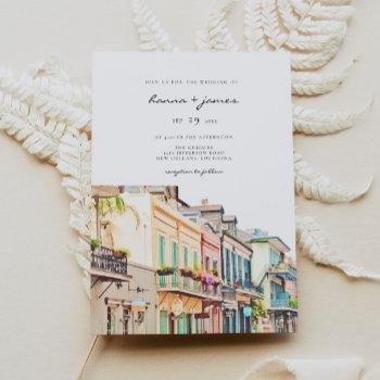 nola - watercolor new orleans wedding invitation