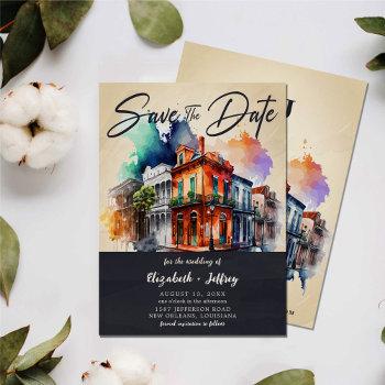 Small Nola Watercolor New Orleans Wedding Save The Date Front View