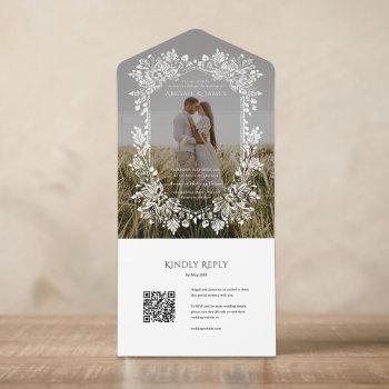 norwich photo wedding invitation with rsvp card