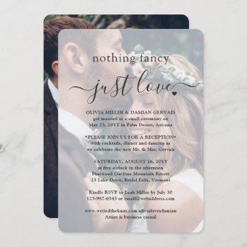 nothing fancy 2 photo overlay simple wedding invitation