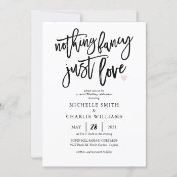 nothing fancy just love casual wedding invitation