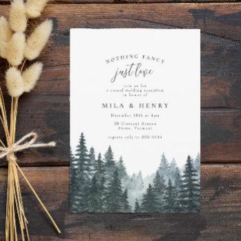 nothing fancy just love casual wedding reception invitation