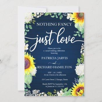 nothing fancy just love casual wedding sunflowers invitation