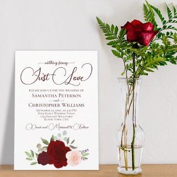 Small Nothing Fancy Just Love Elegant Red Floral Wedding Front View