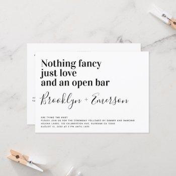 nothing fancy just love funny details wedding invitation