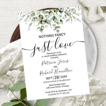nothing fancy just love greenery wedding invitation