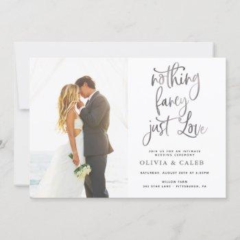 nothing fancy just love intimate wedding ceremony invitation