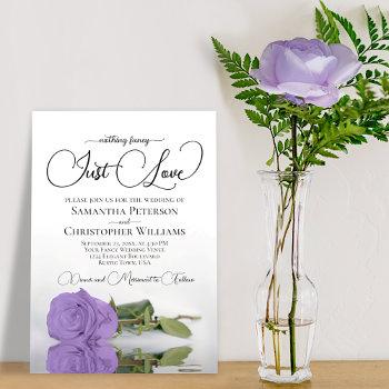 nothing fancy just love lavender rose wedding invitation